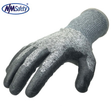 NMSAFETY anti cut touch screen pu coated gloves gauge 18